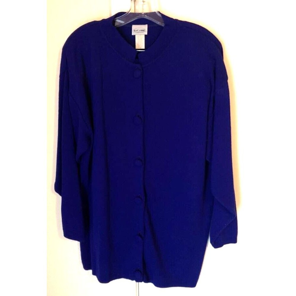 1045 Park 2-Piece USA Vintage Sweater Skirt Set Purple Button Up Cardigan L